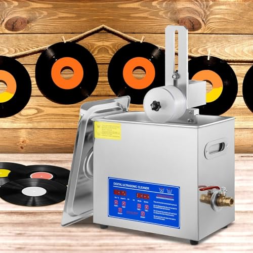 Limpiador ultrasónico para discos de vinilo. Máquina de limpieza ultrasónica para discos de vinilo con una capacidad de 6 litros y una frecuencia de 40 kHz para una limpieza profunda, el res