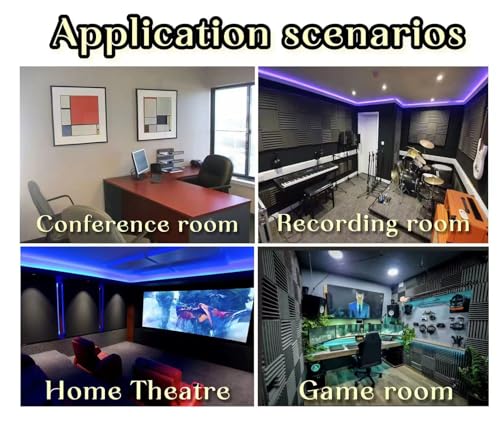 12 pack soundproof wall panels,Sound Absorbing for Studio,12"*12"*2" inch Acoustic Panels, high-Density Fireproof sound proof panels for walls(Black) - Image 4
