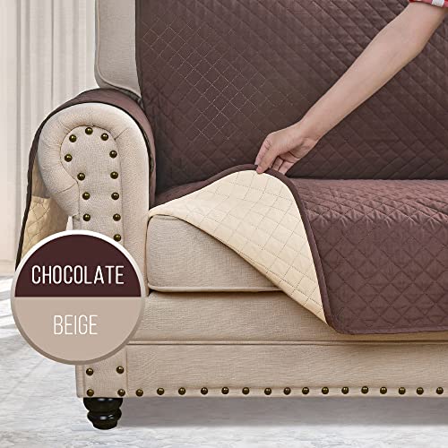 Ashleyriver Reversible Recliner Chair Cover, Sofa Covers For Dogs,Sofa Slipcover,Couch Covers For 3 Cushion Couch,Couch Protector(Recliner Oversize:chocolate/Beige) #TOP3