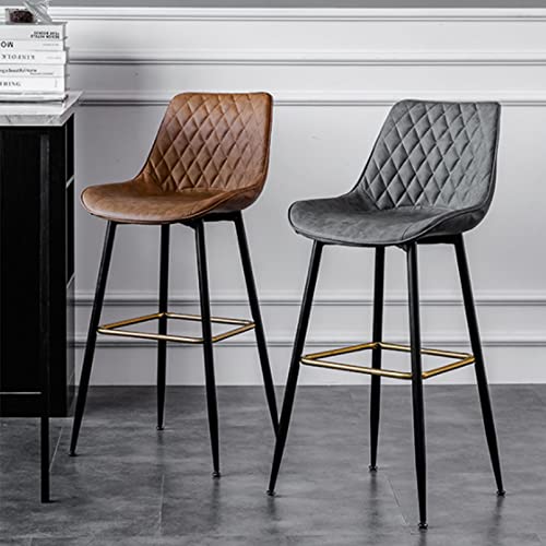 Chaise de bar en cuir marron pour un petit-déjeuner convivial - 7
