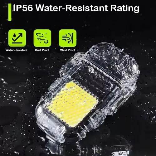 Image of Geek Lab USB Rechargeable Coil Lighter, LED Flashlight & COB Light - Transparent Keychain Torch, Flameless Coil Lighter. Water Resistant, Windproof & Shockproof.