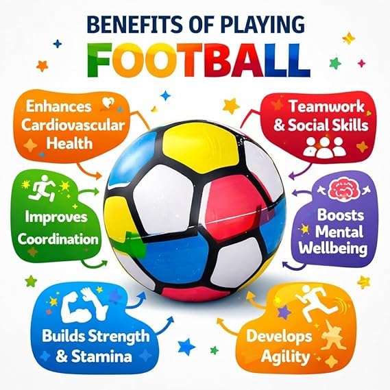 Image of Multicolor Kids Football Soft Ball for Indoor & Outdoor Play | Lightweight Rubber Play Ball for Boys & Girls Training and Fun Activities (Pack of 2)
