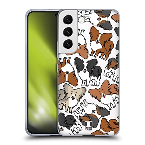 Head Case Designs Papillon Dog Breed Patterns 4 Soft Gel Case Compatible with Samsung Galaxy S22 5G