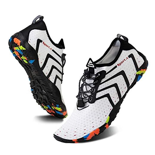 Water Shoes Mens Womens Beach Swim Shoes Quick-Dry Aqua Socks Pool Shoes for Surf Yoga Water Aerobics (A-White, 39)