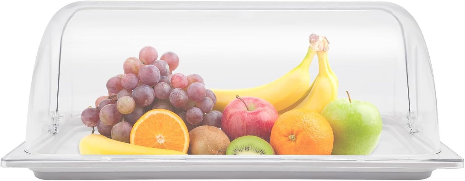 Food Serving Display Dessert Display Tray Plate Case with Lid for Food Buffet