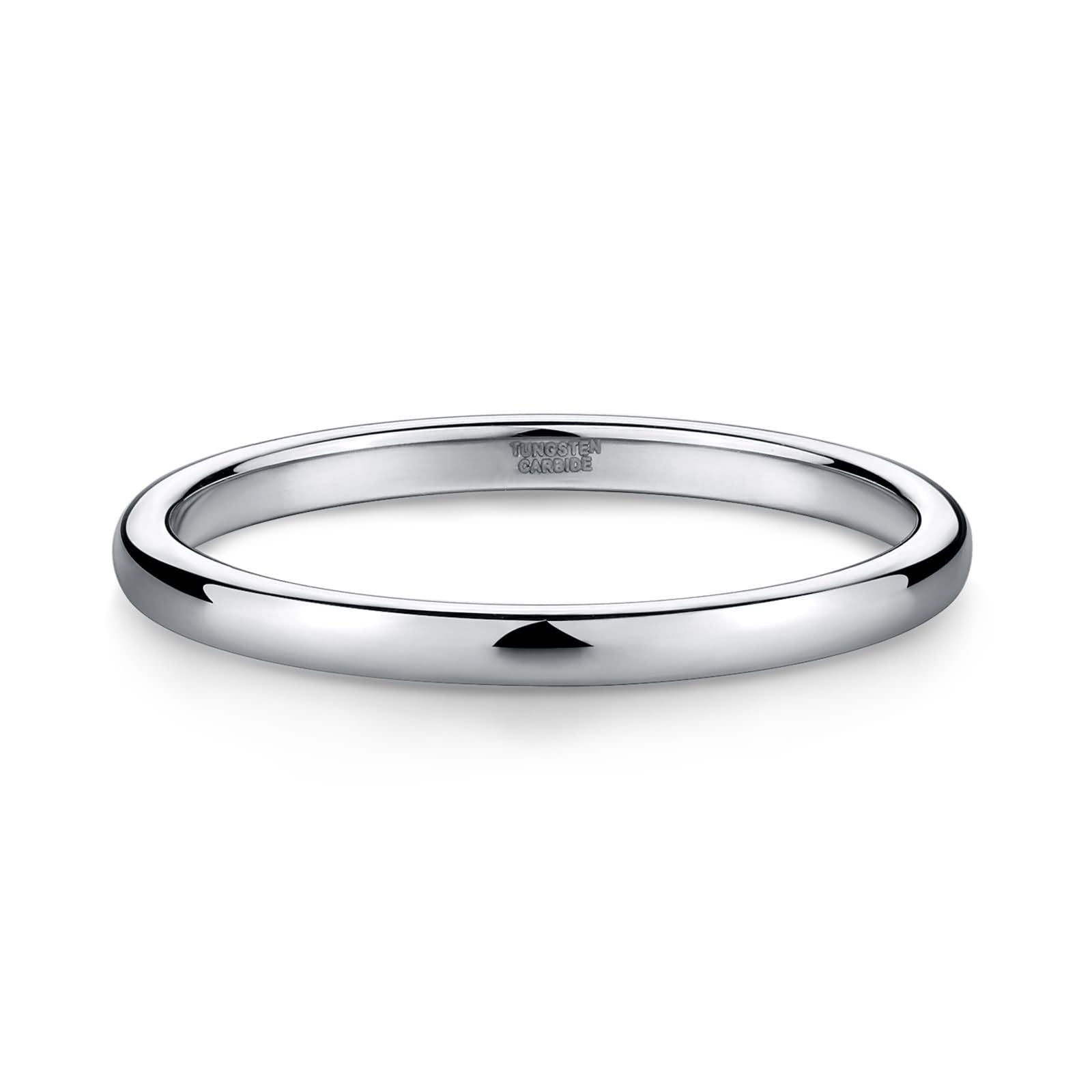 Anello in Tungsteno con Inciso per Donna Uomo, 2MM/4MM/6MM/8MM Rotondo Lucido Anello Fidanzamento Uomo Argento