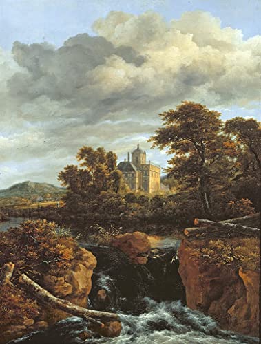 Peinture paysage cascade Ruisdael pour habiller un mur vide avec élégance