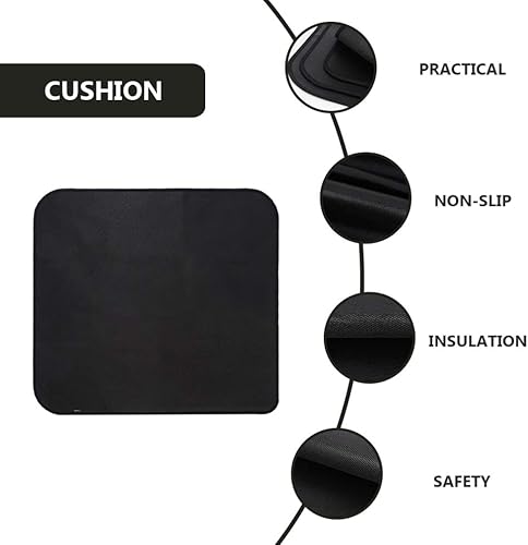 Miniatura 6 de INOOMP Tapete cuadrado debajo de la parrilla para proteger la cubierta, tapete de barbacoa para debajo de la barbacoa, tapete ignífugo para terraza,