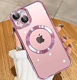 JUESHITUO Magnetic Matallic Glossy Clear for iPhone 13 Case with Full Camera Cover Protection [No.1