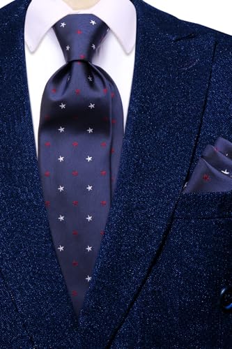 Image of Hi-Tie Men's Silk Ties Formal Woven Classic Necktie Pocket Square Cufflinks Lapel Pin Set Wedding Business