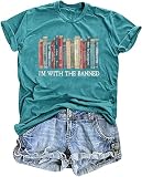 Books Shirts for Women Reading T-Shirt Book Lover Tops Funny Readers Gifts Clothes Casual Librarian Tees Green