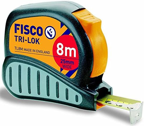 Fisco Tools TL8M Metric Tape Measure, 1-Inch Wide by 8m Long