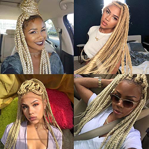 8 Pack Pre Stretched Braiding Hair - 26 Inch Long Light Blonde Braids Prestretched Braiding Hair Itch Free Hot Water Setting Synthetic Fiber Yaki Texture (8Packs 26 Inch) #TOP5