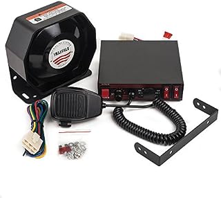 YHAAVALE CJB200E Amplifier Police Siren & Metal Ultra Slime Octagon Flat Speaker,DC12V 100W