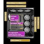 MUSETEX ATX PC Case 7 PWM ARGB Fans Pre-Installed, Type-C Mid Tower Computer Case with Full-View Dual Tempered Glass, Gaming PC Case, Black(K2) - Image 4