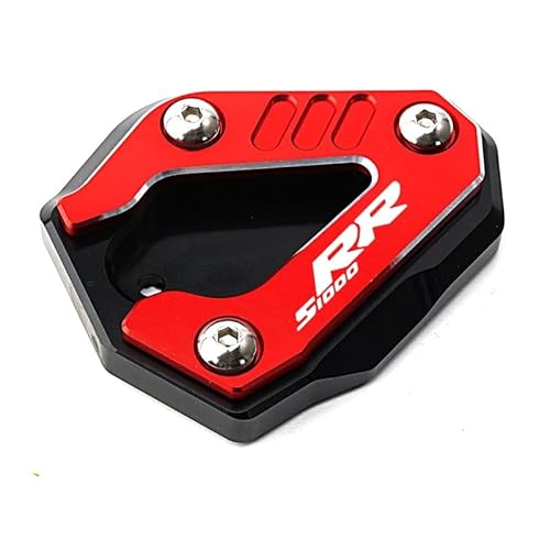 MIDNECMO Compatible with BMW S1000 RR S1000RR S 1000 RR 2021 2022 2023 2024 2025 Motorcycle Kickstand Side Stand Extension Enlarge Pad (Red)
