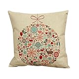 Winhurn Lovely Warm Christmas Design Pillow Case Cushion Cover for Home Decor (Style E)