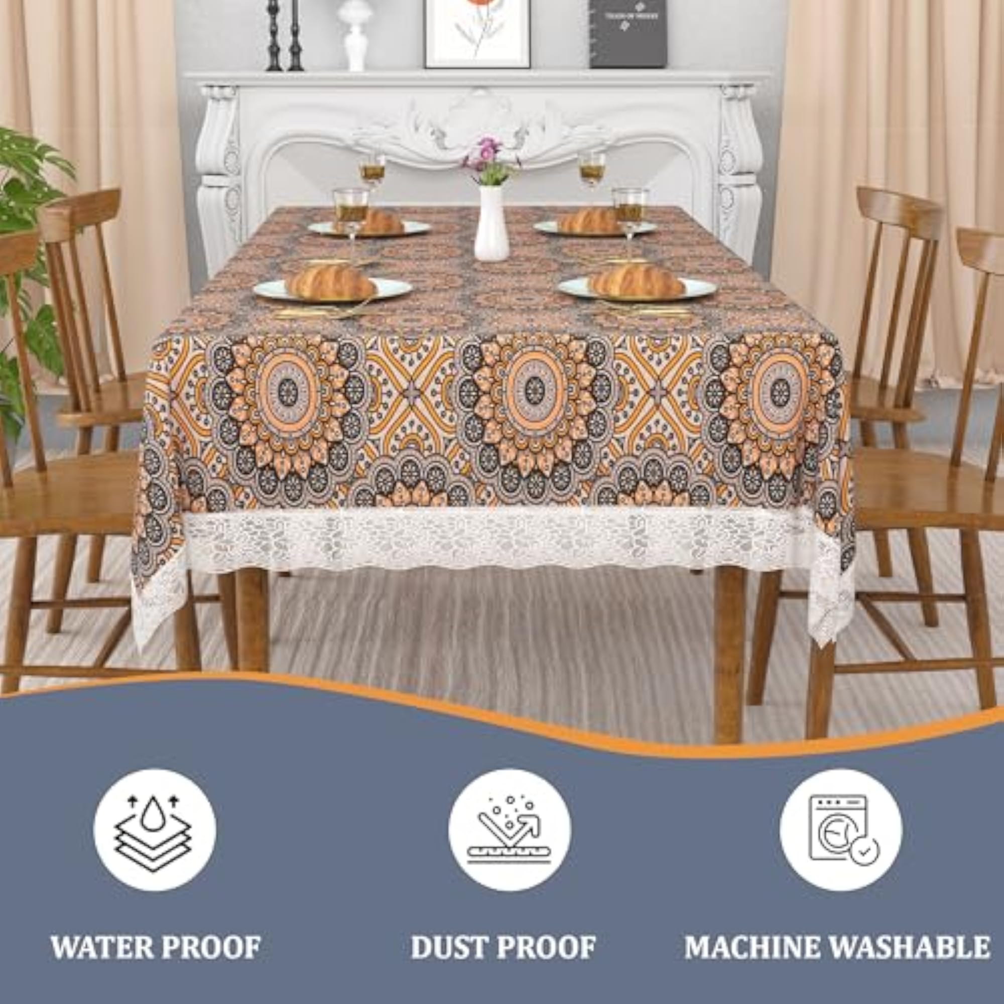 48x60 Inch Table Cover, PVC 4 Seater Waterproof Protector