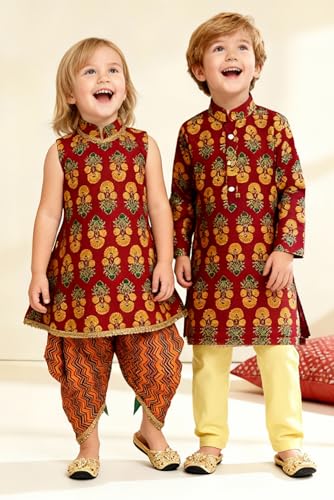 Image of Chandrakala Kids Kurta Bottom Set for Boys (KK118-P)