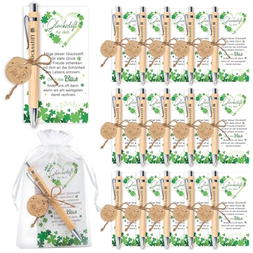 Belillpipi Glücksstift Kugelschreiber Sets Kleines Dankeschön Geschenk Abschiedsgeschenk Kollegen Kugelschreiber mit Gravur für Abschiedsgeschenk Lehrerin Kollegen Freund (Glücksstift-15 Sets)