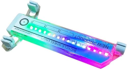 Miniatura 9 de Yunobi Luces de rueda de bicicleta - Luz de neumático de rueda, 32 patrones atractivos luz de bicicleta de doble pantalla radios luz de conducción