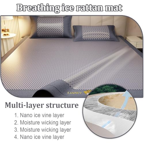 Estera para dormir refrescante de bambú plegable 150*200cm protector de colchón transpirable 5