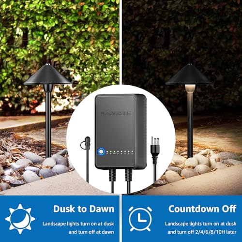 SUNVIE All-In-One LED Low Voltage Landscape Lighting Kit, 8 Pack Pathway Lights with Connector Transformer and 100FT Low Voltage Wire, 3000K Landscape Lighting for Path Walkway Garden Yard - Thumbnail 3