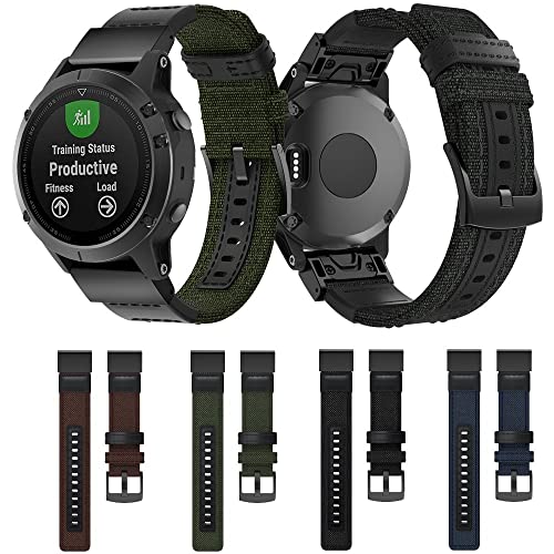 Correa de 26mm para Garmin Fenix 3HR tela de lona recambio pulsera agata 2