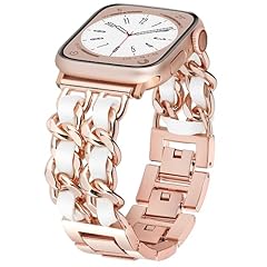 Rose Gold/White Leather