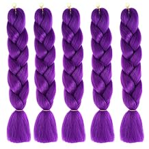 24 Inch Jumbo Braiding Hair Extension,Crochet Colored Hair Extensions Synthetic High Temperature Synthetic High Temperature Extension,Deep Purple