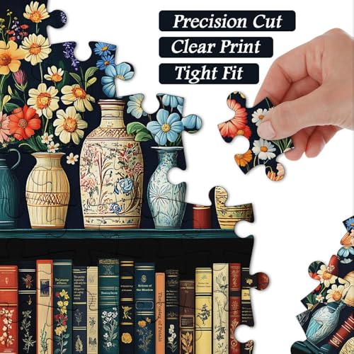 Image of iDream 1000 Pieces Jigsaw Puzzle - Artistic 3D Design, Colorful Wall Decor, Challenging Puzzle Gift for Friends & Family (Petals & Pages)