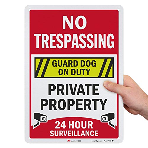 Panneau No Trespassing Private Property en aluminium 3M 25x35 cm pour sécurité extérieure