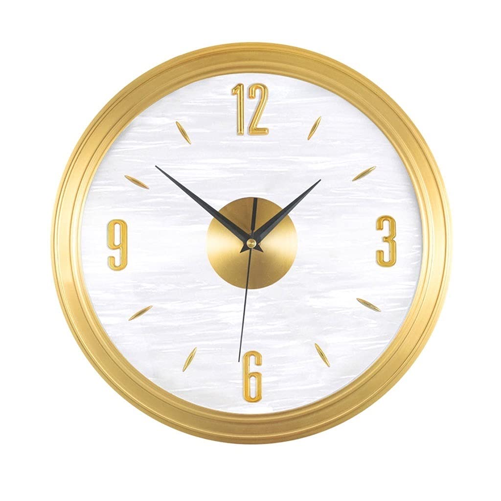 Horloge murale de bureau dorée TUSUOD 12,6 pouces pour salon