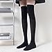 Women Sheer Knee High Stockings (Black Long, One Size)