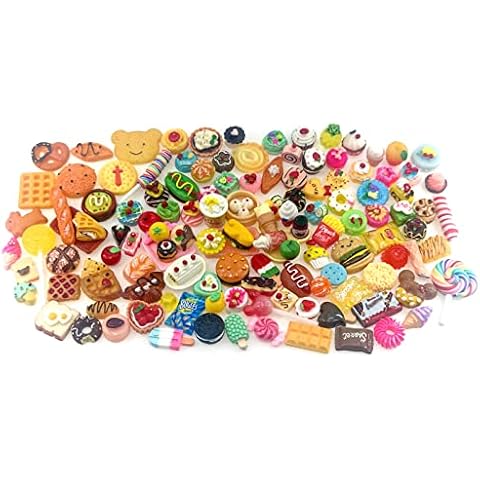 Nuanmu Miniature Food Drink Bottles Pretend Play Kitchen Game Party Toys (Random 20pc Foods) Cover