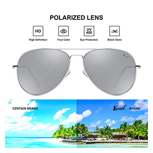 Image of Aviator Sunglasses for Men Women, Polarized Mirrored UV400 Lenses, Lightweight & Classic for Driving & Outdoors