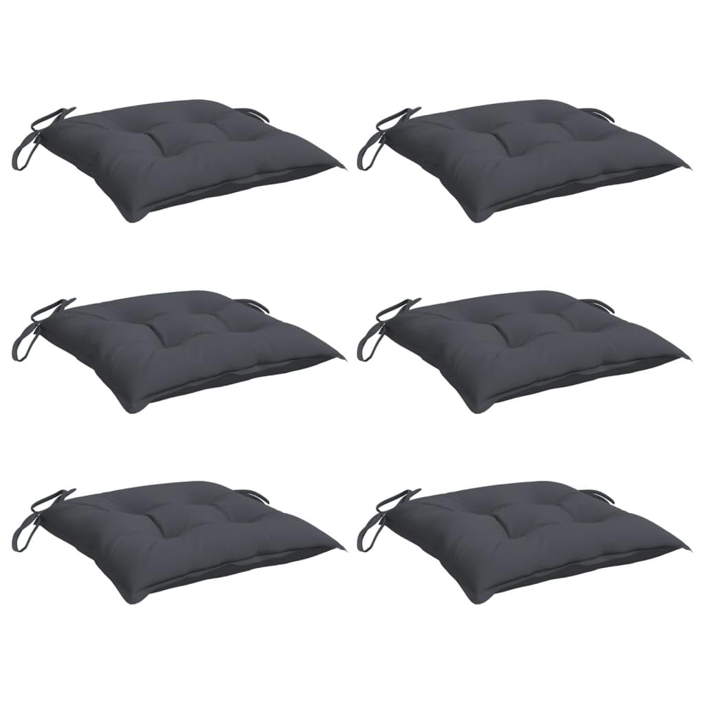 vidaXL Cojines de Sillas de Jardín 6 uds, Almohadas para Sofá Asiento, Almohadillas para Muebles, Decoraciones para Patio, Tela Oxford Antracita