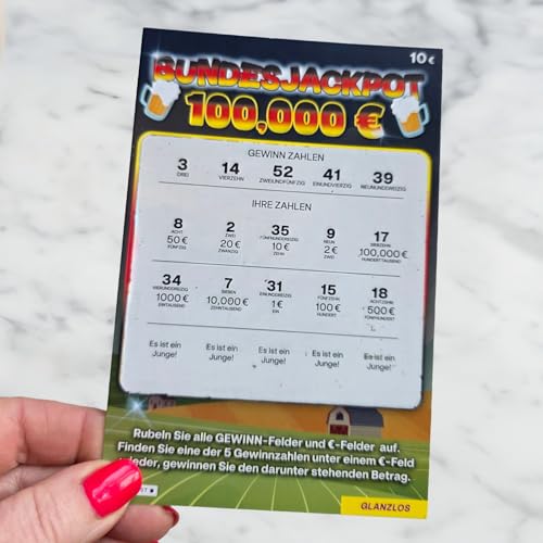 Cappstan UK Es ist ein Junge! – Rubbelkarten Gender Reveal (6er Set) – Schwangerschaft verkünden – Baby Ankündigung für Familie & Freunde – Überraschungskarte