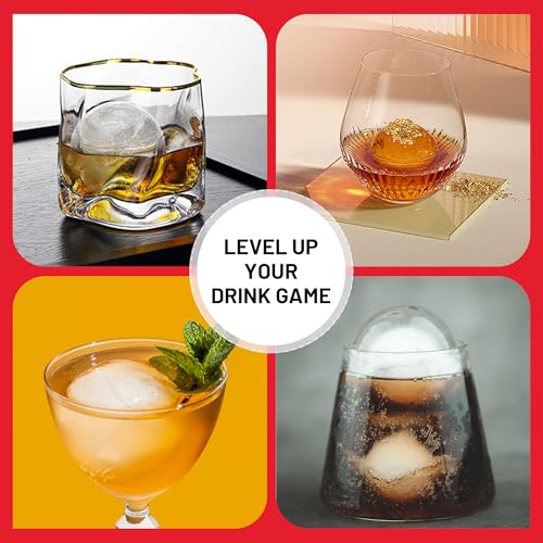 Kristallklare Eiswürfelbereiter, 1 große 5,6 cm, reine Eiskugel-Silikonform, luftdichte Form für Cocktails, Whiskey, Getränke