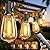 addlon 100FT(50FT*2) LED Outdoor String Lights Waterproof Patio Lights with 32 Shatterproof ST38 Replaceable Bulbs(2 Spare), Dimmable Outside Hanging Lights Connectable for Porch, Backyard, 2200K