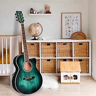 Winzz Guitare Acoustique Adulte, Guitare Folk Débutant Guitare Country et Folk (Bleu-verte, Cordes d’Acier, 40 Pouces) - Les Beatles, Paul McCartney, John Lennon, RIngo Starr, George Harrison Winzz Guitare Acoustique Adulte, Guitare Folk Débutant Guitare Country et Folk (Bleu-verte, Cordes d'Acier, 40 Pouces) – Image 5