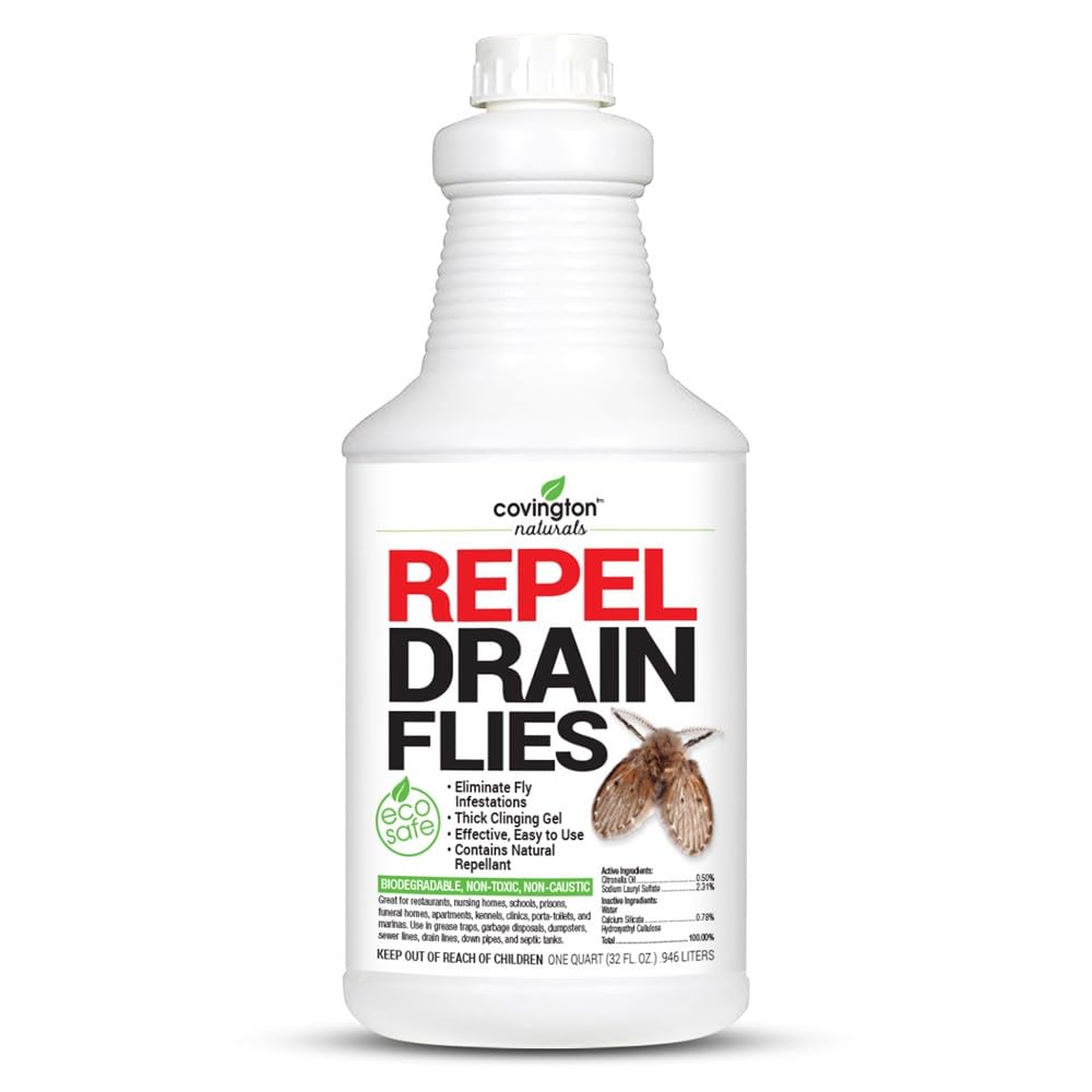 Covington Drain Fly Killer - Natural Fruit Fly Treatment for Kitchen and Bathroom Sinks - Eliminates Odor and Pesky Flies