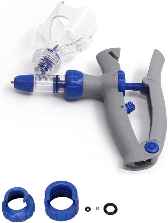 Mokernali5ML Livestock Syringe Tool, Continuous Adjustable Accurate Cattle Syringe Gun with Bottle Insertion Design for Animal Cattle Goat Pig Cow