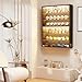 Aauro Home 6-Tier Wall Display Case with Glass Doors, LED Display Cabinet with Adjustable Glass Shelves, Display Case for Collectibles, Black