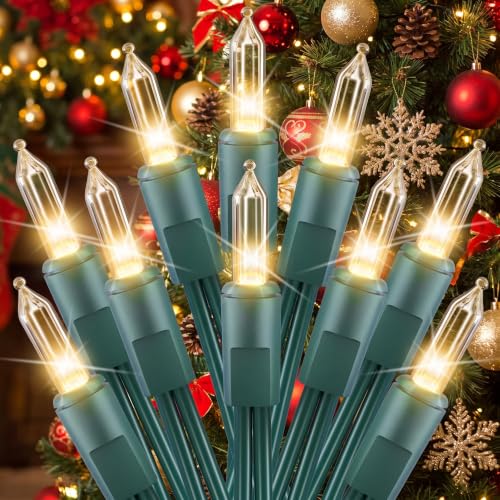 Minetom Clear Christmas String Lights 100 Count 20 Feet Incandescent Bulb