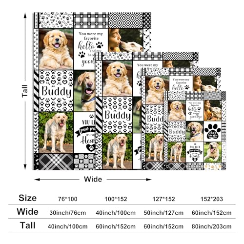 NIBESSER Personalisierte Geschenke Hunde Katzen Personalisierte Hundedecke mit Foto Name Kuscheldecke Katzen extra weiche softe Hundedecke für Unterwegs Sofa Bett