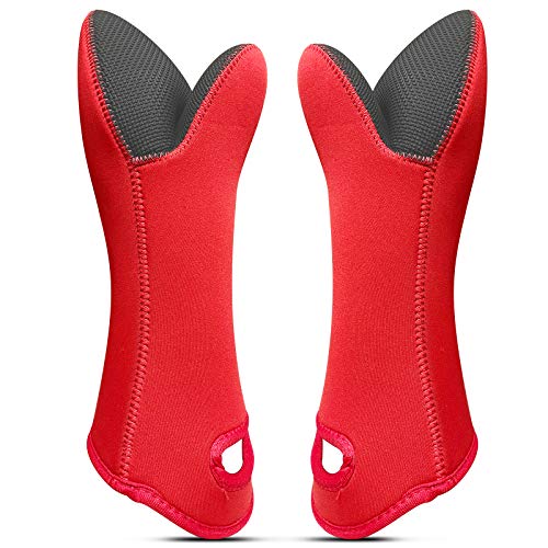 Guantes para Horno,Guantes de Cocina Resistente al Calor Manoplas,Guantes de Cocina de Silicona Antideslizantes, Guantes para Hornear,Adecuados para Horno/microondas/deshielo-1 par (Rojo)