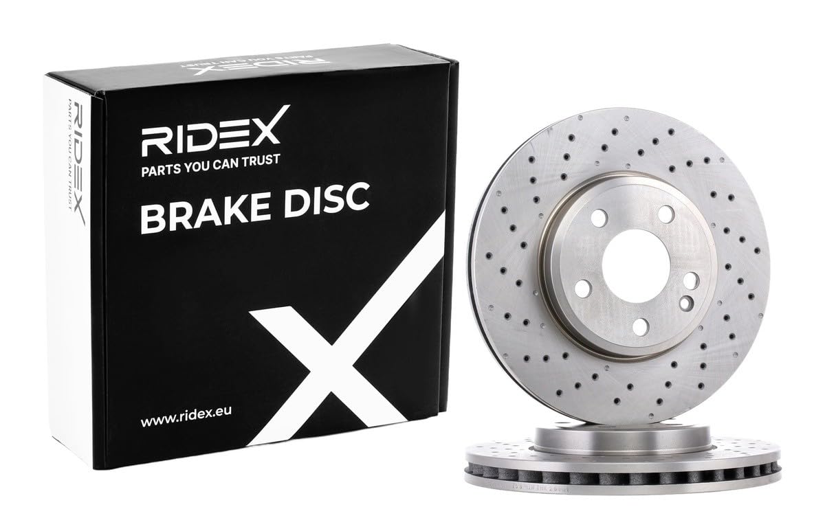 RIDEX 82B0750 2x Disco de freno Delantero sin tornillos Compatible con MERCEDES-BENZ Clase A W176