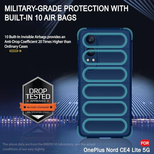 Image of TheGiftKart Liquid Silicon Back Cover Case for OnePlus Nord CE 4 Lite 5G | Shockproof Military Grade Protection | Micro-Fibre Cloth On Inner Side | Built-in Anti-Slip Grip Back Case Cover (TPU, Blue)