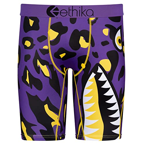 Ethika Men’s Boxer Brief, Knee Length, 4-Way Stretch Performance Underwear with Graphic Prints - BMR Wild